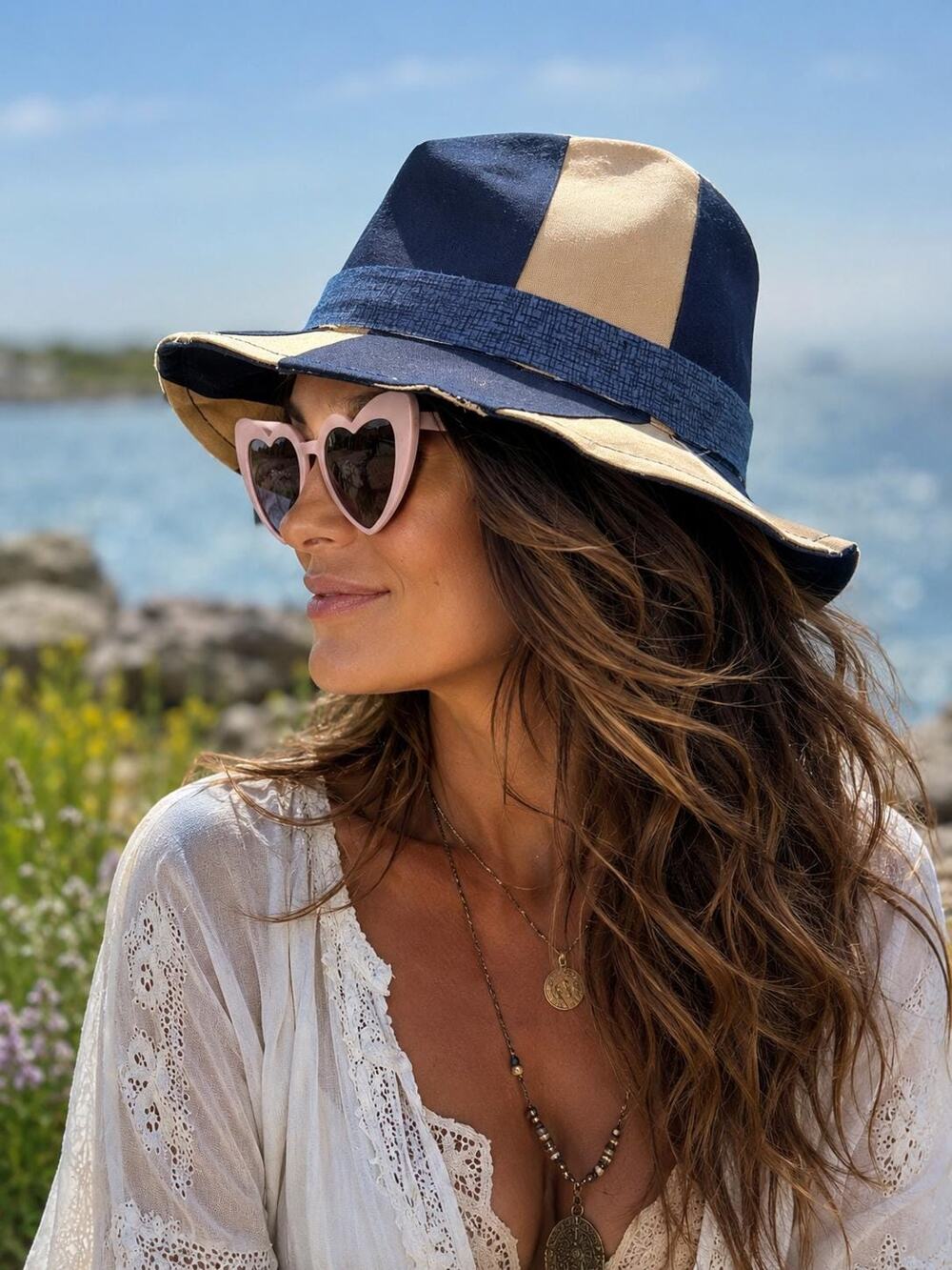Handcrafted Upcycled Sailcloth Fedora Hat | Medium | One of a Kind